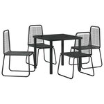 vidaXL Ensemble de salle à manger pour jardin 5 Pièces Noir