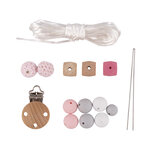 Kit: Chaînette de sucette  rose  15 pièces  Boite