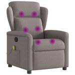 vidaXL Fauteuil de massage inclinable Taupe Tissu