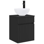 vidaXL Meuble de lavabo mural Noir 39 x 41 x 64 5 cm Bois d'ingénierie