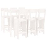 vidaXL Ensemble de bar de jardin 7 Pièces blanc bois de pin massif