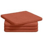 vidaXL Coussins de siège 4 Pièces Rouge orange 40 x 40 x 3 cm