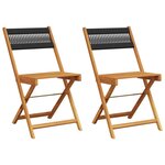 vidaXL Chaises de bistrot lot de 2 noir bois d'acacia et corde