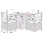 vidaXL Ensemble à manger de jardin coussins 5Pièces Noir Résine tressée