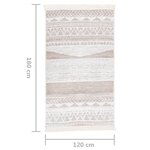 Vidaxl tapis beige 120x180 cm coton