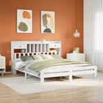 vidaXL Lit bibliothèque sans matelas blanc 180x200 cm bois pin massif
