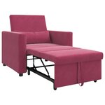 vidaXL Canapé Lit Simple Rouge bordeaux 90 x 165 x 87 cm Velours