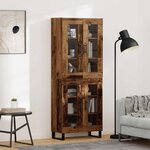 vidaXL Haut Armoire 2 Pièces Bois Ancien Bois Aggloméré et Verre