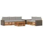 vidaXL Ensemble de canapés d'extérieur 6 pc Naturel et gris clair