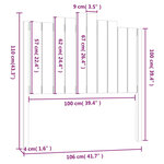 vidaXL Tête de lit Blanc 106x4x110 cm Bois massif de pin