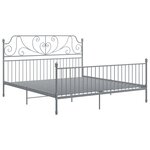 vidaXL Cadre de lit Gris Métal 200x200 cm
