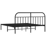 vidaXL Cadre de lit métal sans matelas avec tête de lit noir 183x213cm