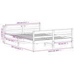 vidaXL Cadre de lit sans matelas cire marron 120x200cm bois pin massif