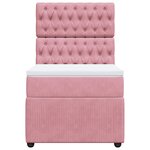 vidaXL Sommier à lattes de lit avec matelas Rose 90x200 cm Velours
