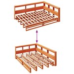 vidaXL Lit bibliothèque sans matelas cire marron 150x200 cm pin massif
