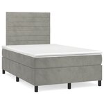 vidaXL Sommier à lattes de lit et matelas gris clair 120x190cm velours