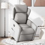 vidaXL Fauteuil inclinable électrique gris nuage tissu