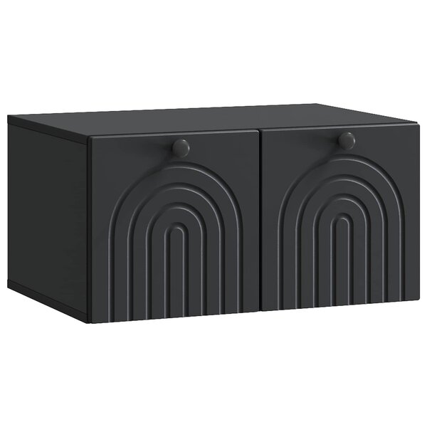 vidaXL Meuble TV mural Noir 59 5 x 41 x 30 cm Bois d'ingénierie