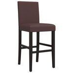 vidaXL Chaises de bar lot de 2 bois massif d'hévéa et similicuir