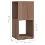 vidaXL Armoire rotative Chêne Sonoma 34 5x34 5x75 5 cm bois ingénierie