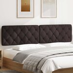 vidaXL Coussin de tête de lit marron foncé 200 cm tissu