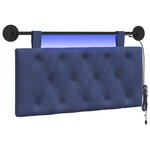 vidaXL Tête de lit suspendue Bleu police Velours