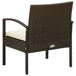 vidaXL Chaise de jardin avec coussin Résine tressée Marron