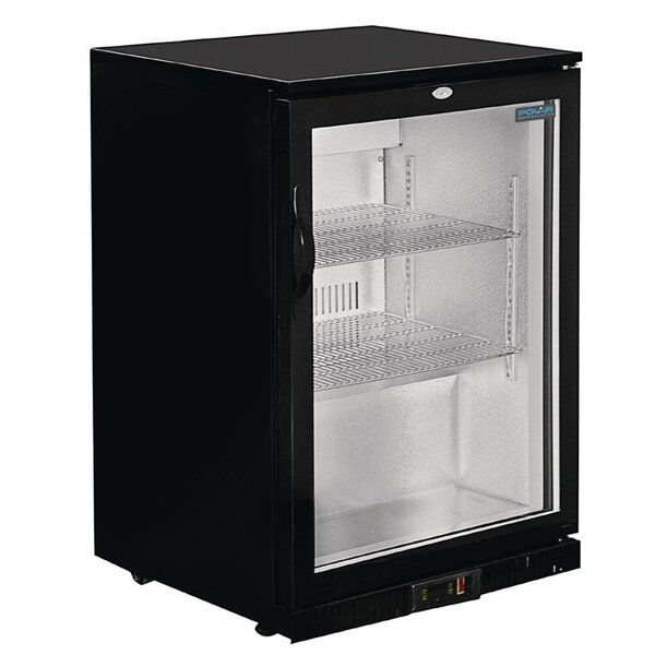 Arrière bar noir porte pivotante vitrée série g - 138 l - polar - r600a - acier peint1138vitrée 600x520x900mm