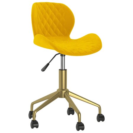 vidaXL Chaise pivotante de salle à manger Jaune moutarde Velours