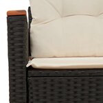 vidaXL Canapé de jardin avec coussins 2 places noir résine tressée