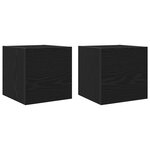 Armoires TV murales vidaXL 2 Pièces Chêne noir 30 5x30x30 cm