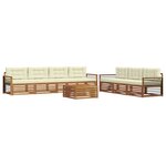 vidaXL Ensemble de canapés d'extérieur 8 Pièces Naturel et Crème