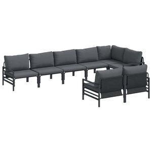 vidaXL Ensemble de canapé de jardin Anthracite Acier