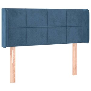 vidaXL Tête de lit avec oreilles Bleu foncé 103x16x78/88 cm Velours