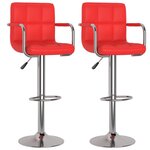 vidaXL Tabourets de bar lot de 2 rouge similicuir