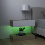 Vidaxl meubles tv avec lumières led 2pièces blanc et chêne sonoma 60x35cm