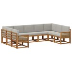 vidaXL Ensemble de canapés d'extérieur 9 pc Naturel et gris clair