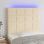 vidaXL Tête de lit à LED Crème 90x5x118/128 cm Tissu