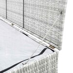 vidaXL Boîte de rangement de jardin gris clair 150x100x100 cm rotin