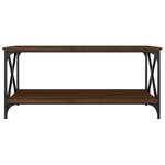 vidaXL Table basse Chêne marron 100x50x45 cm Bois d'ingénierie et fer