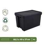 Pack and Move - Lot 4 Boîtes Stockage Plastique - 49 x 68 5 x 37 cm - 380KG Max - Stockage  Outils  Bricolage - Ultra Résistant - Réutilisable - 96L