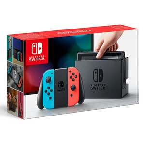 Nintendo nintendo switch + joy-con droit (rouge) et gauche (bleu) + splatoon 2 - console de jeux-vidéo nouvelle génération avec capacité 32 go + manette + splatoon 2