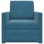 vidaXL Canapé Lit 2-en-1 Bleu 74x77x81 cm Velours