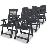 vidaXL Ensemble à manger d'extérieur 7 Pièces Plastique Anthracite
