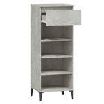 vidaXL Étagère à chaussures Gris béton 40x36x105 cm Bois d'ingénierie
