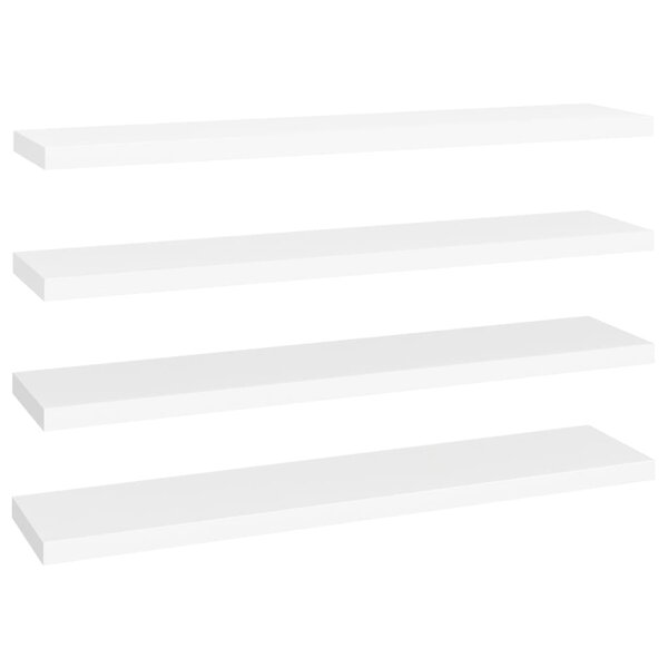 vidaXL Étagères murales flottantes 4 Pièces blanc 120x23 5x3 8 cm MDF