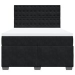 vidaXL Sommier à lattes de lit avec matelas Noir 140x200 cm Velours