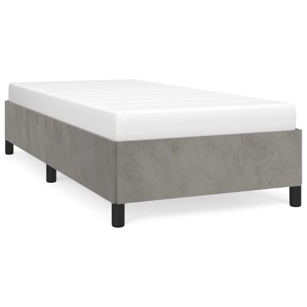 vidaXL Cadre de lit Gris clair 90x200 cm Velours