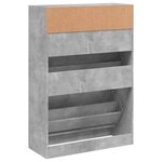 vidaXL Armoire à chaussures 2 tiroirs rabattables gris béton