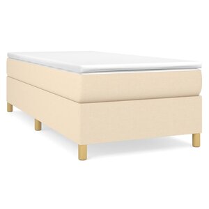 vidaXL Sommier à lattes de lit et matelas Crème 90x190 cm Tissu